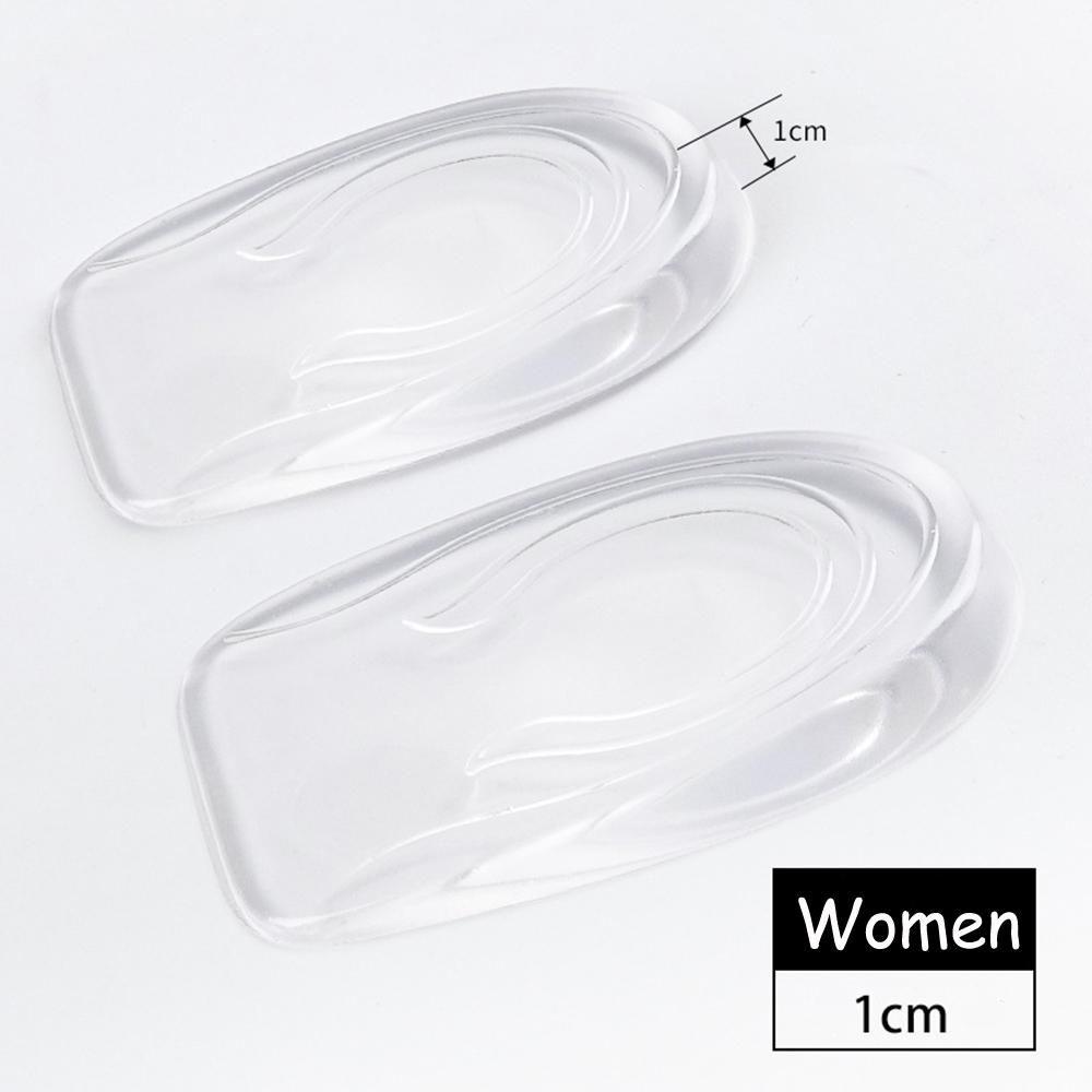 

Pads Gel Insert Insoles Orthotic Plantar Care Supports Silicone Heel Transparent Invisible Insoles 1 cm-Women