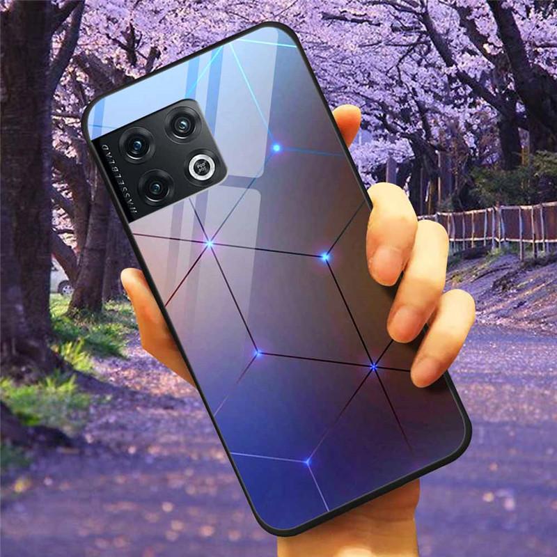 Für OnePlus 10 Pro 5G Hülle 6,7'' Gehärtetes Glas Sternenmarmor Harte Rückseite für One Plus 10Pro Funda Capa Oneplus10pro Coque