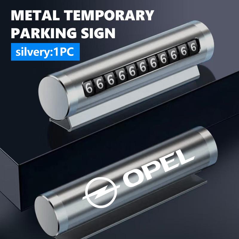 Metal Car Temporary Parking Card Rotate Phone Number Plate Auto Accessories For Opel OPC Astra J H G K Insignia Corsa D B E