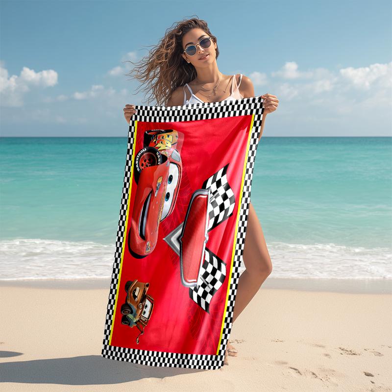 Lightning McQueen Beach Towel Outdoor Camping Beach Towel for Vacation Swim Outdoor Pool Absorbent Bath Towel