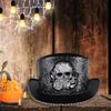 Halloween Zylinder Totenkopfaufdruck Horror Gothic Neuheit Gentleman Kostümzubehör Kopfbedeckung für