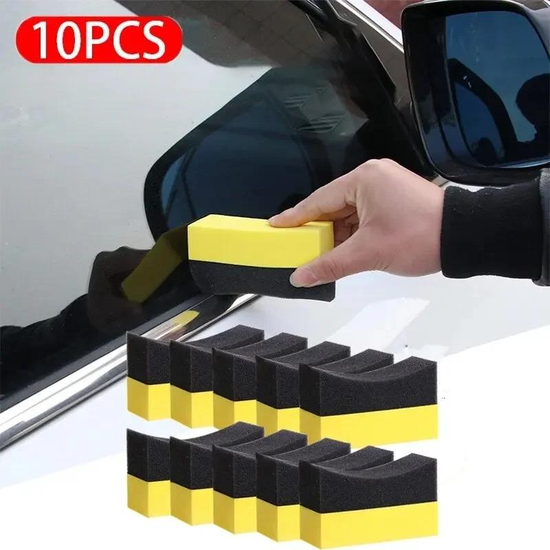 10pcs Auto Car Cleaning Sponge Brush Set Wheel Tire Wash Wipe Water Suction Pad Wax Polishing Tyre Care Brushes Tools