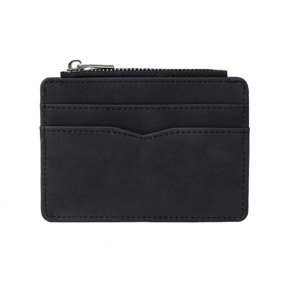 Short Men's Card Wallet PU Leather Transparent Window Mini Business Purse Multi-card Frosted Zipper Credit Card Holder Men's Use