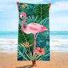 Tropisches Rosa Flamingo Strandtuch Mikrofaser Schnelltrocknend Badetücher Sommer Schwimmbad Sanddicht Decke für Reise Urlaub
