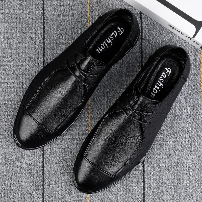 FashionNewly Men's Genuine Leather Shoes Size 36-46 High Quality Oxfords Soft Anti-slip Driving Shoes Man Business Oxford Shoes For Men