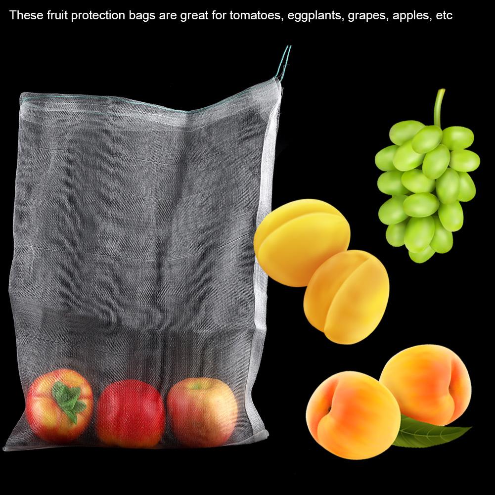 50pcs Plant Fruit Protection Bags Drawstring Mesh Bag Against Insect Pest Garden Tools