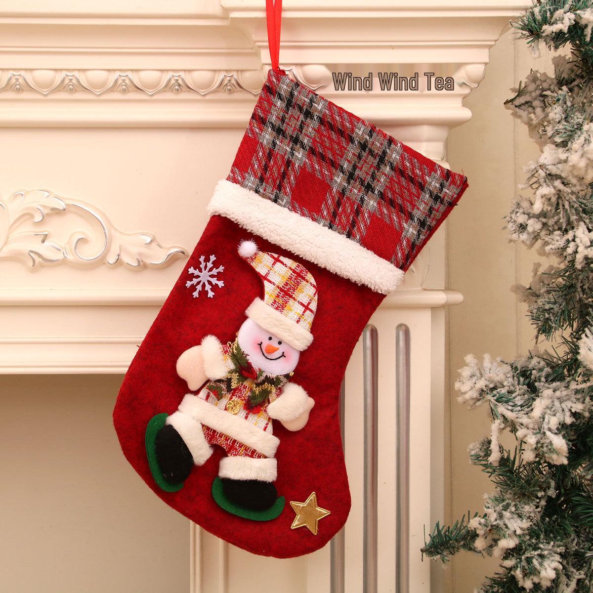 

Large 3D Plush Christmas Stocking Gift Bag for Kids