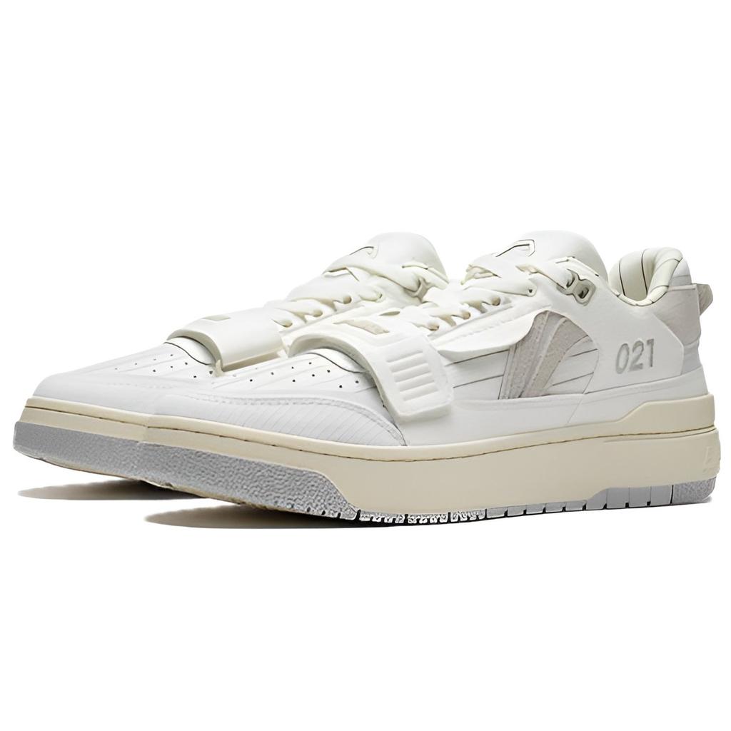 Li Ning Rookie Trend Shanghai City Limited Durable Low Top Retro Basketball Shoes Men Sneaker White Gray ABCS027-14