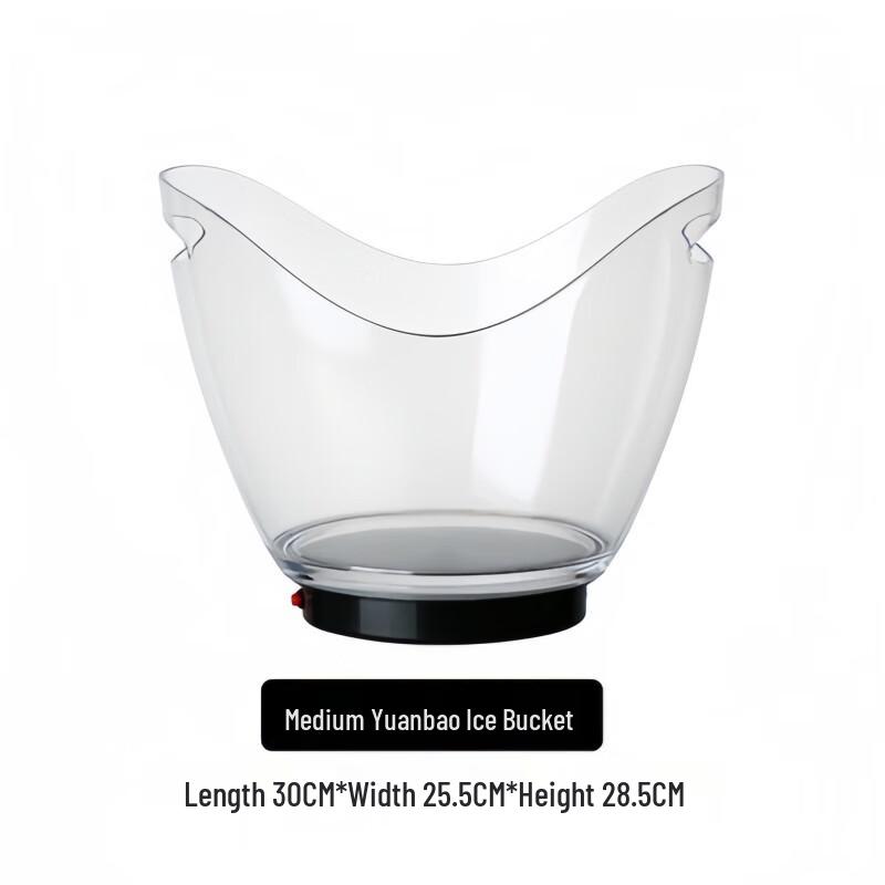 

Transparent 8L PC Bar Ice Bucket with Handle and White LED Light