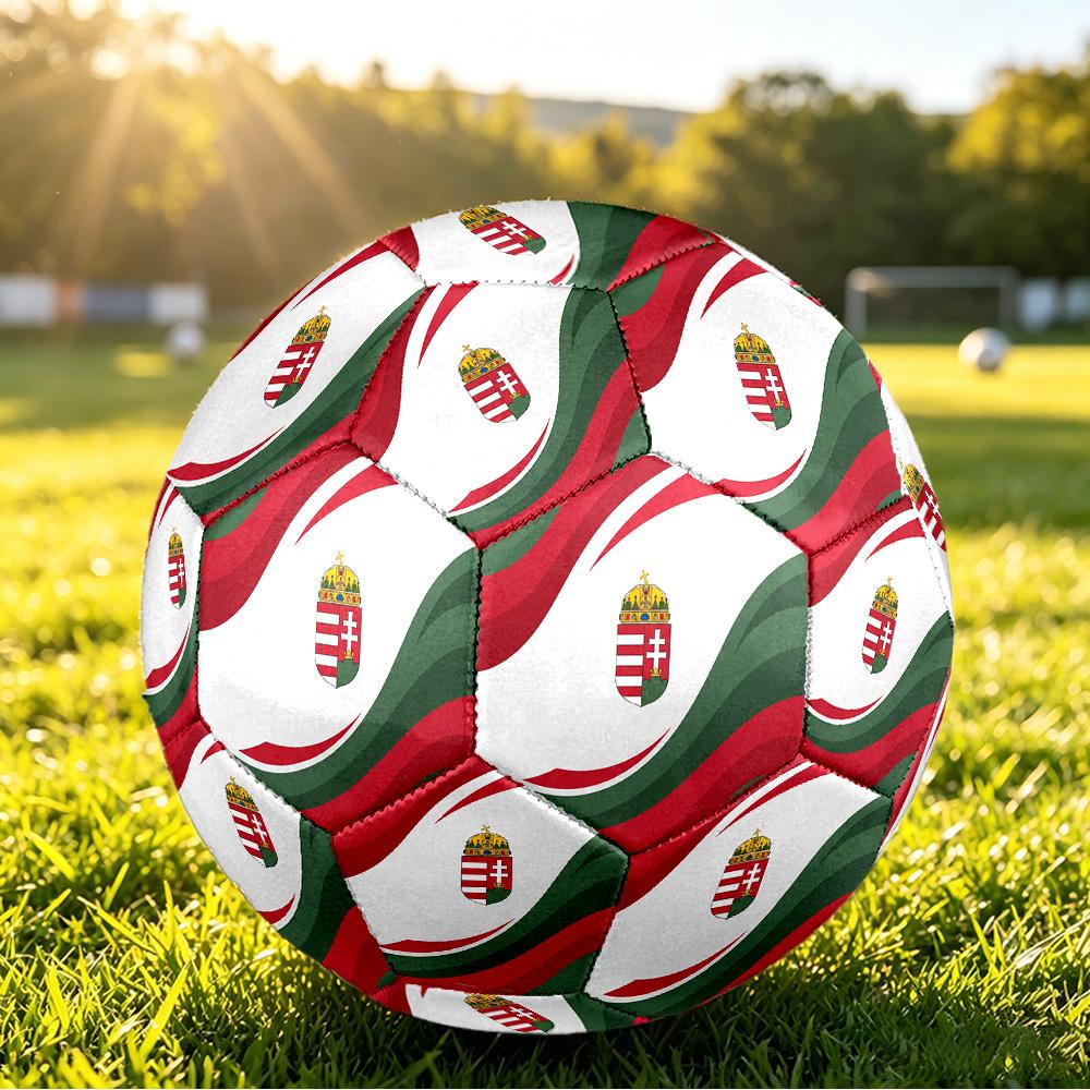 Hungary Football Printed Size 5 Soccer Ball Wear Resistant Standard Adult Training Football Fan Gift for Indoor Outdoor Match Sports
