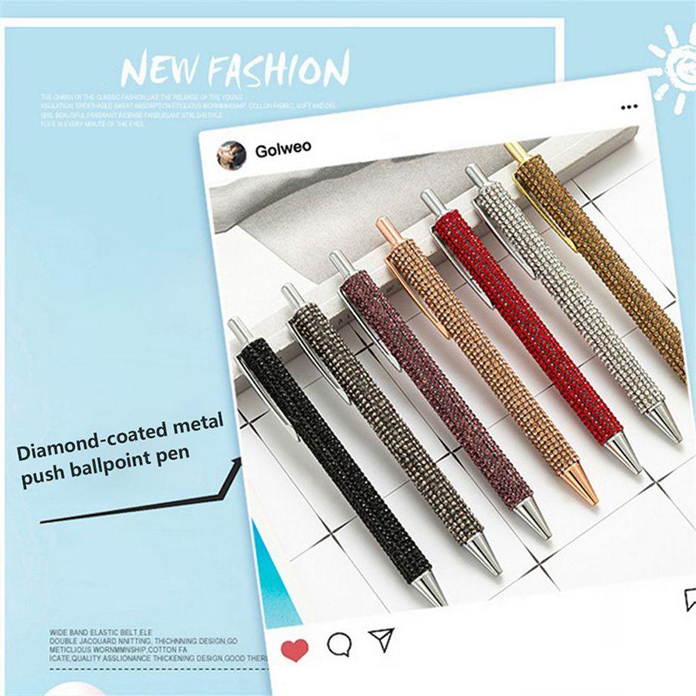 High Quality Sparkling Luxury Bright Metal Ball Pen Press Pen Signature Pen Ballpoint Pen