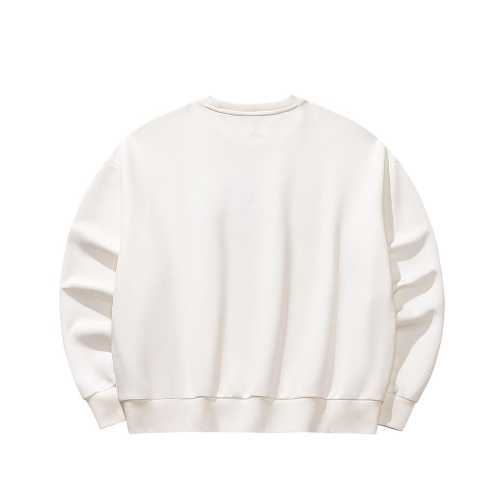 Anta Fresh Embroidered Loose Comfortable Pullover Sweatshirt Women sweatshirt Ivory 962638704-1