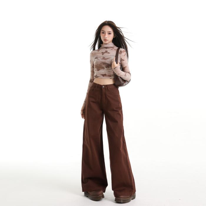 Autumn and Winter Wide-leg Jeans for Women In Autumn and Winter Loose Drooping Casual Big Wide-leg Jeans for Women In Autumn