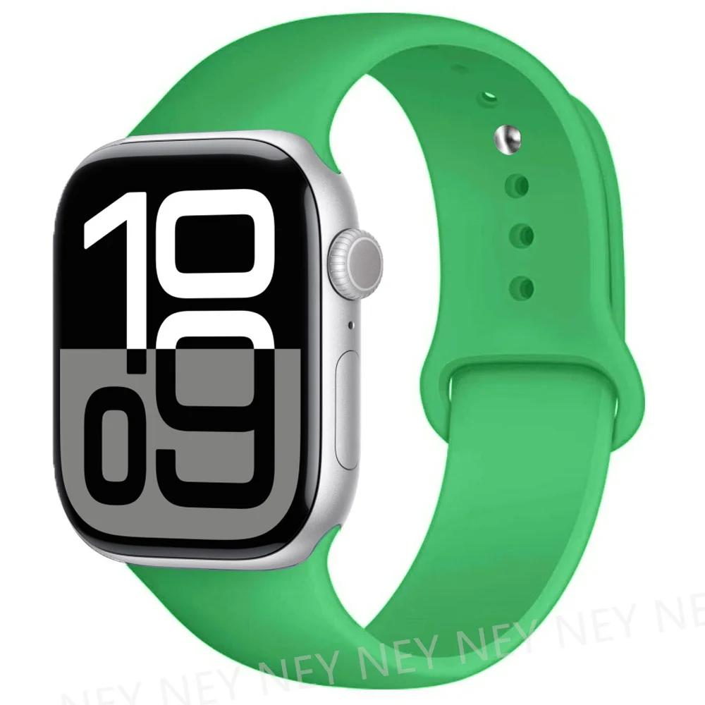 Silicone Band For Apple Watch Straps Ultra 2 49mm 45mm 44-40mm 41mm Sport Bracelet Apple Watch Series 10 42mm-46mm 8 7 6 5 SE 9