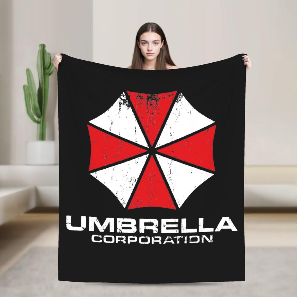 Umbrella Corporation Knitted Blankets Residents Evils Flannel Throw Blankets Summer Air Conditioning Portable Soft Warm Bedsprea