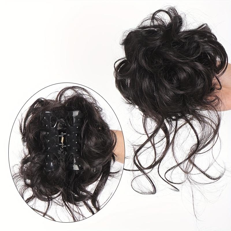 Aosiwig Synthetic Hair Bun Chignon Messy Curly Hair Band Elastic Scrunchy False Hair Pieces For Women Hairpins Black Brown