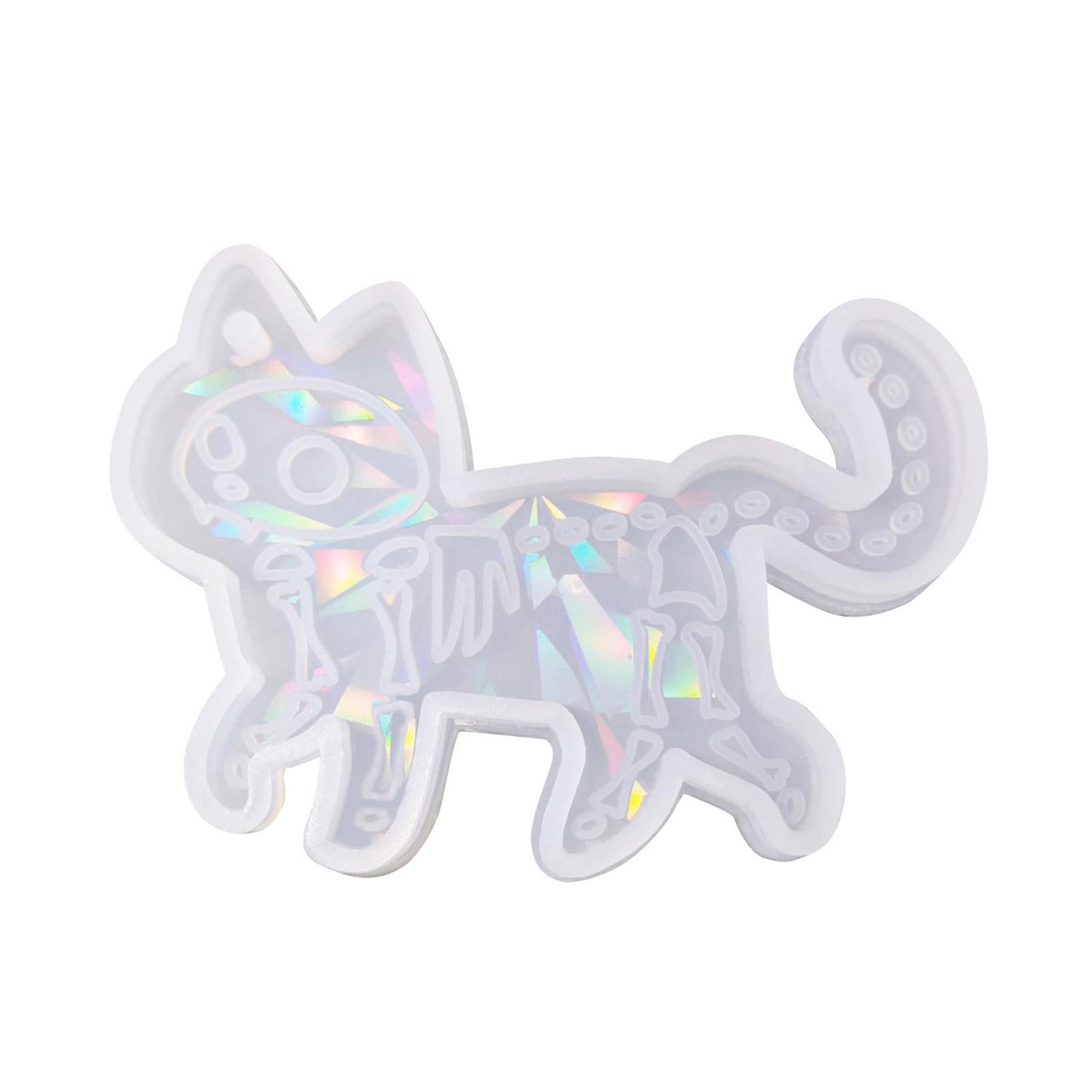 

Cute Cat Shaped Silicone Molds Holographic Epoxy Resin Mold DIY Keychain Mold Handmade Jewelry Tool Easy to Clean