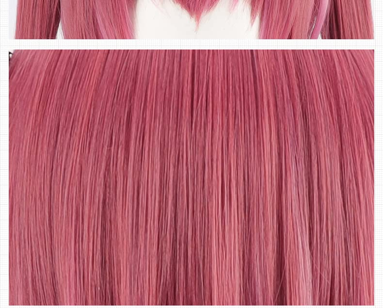 Muyu Amagase Cosplay Wig, Red and Pink Mix, Heat-Resistant, Perfect for Cosplay, Photoshoots, and Festivals