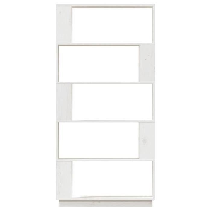 VidaXL Bookcase-Room Divider White 80x25x163.5cm Solid Pine 814065