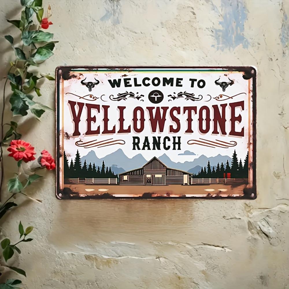 Yellowstone Ranch Humor Vintage Metallblechschild - 8x12 Langlebige Eisen-Wandkunst für Zuhause Garage