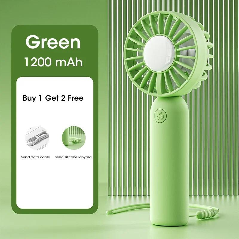 

Mini Portable Handheld Fan USB Powered with Three Speeds for Summer Outdoor Travel and Personal Desktop Use зелений