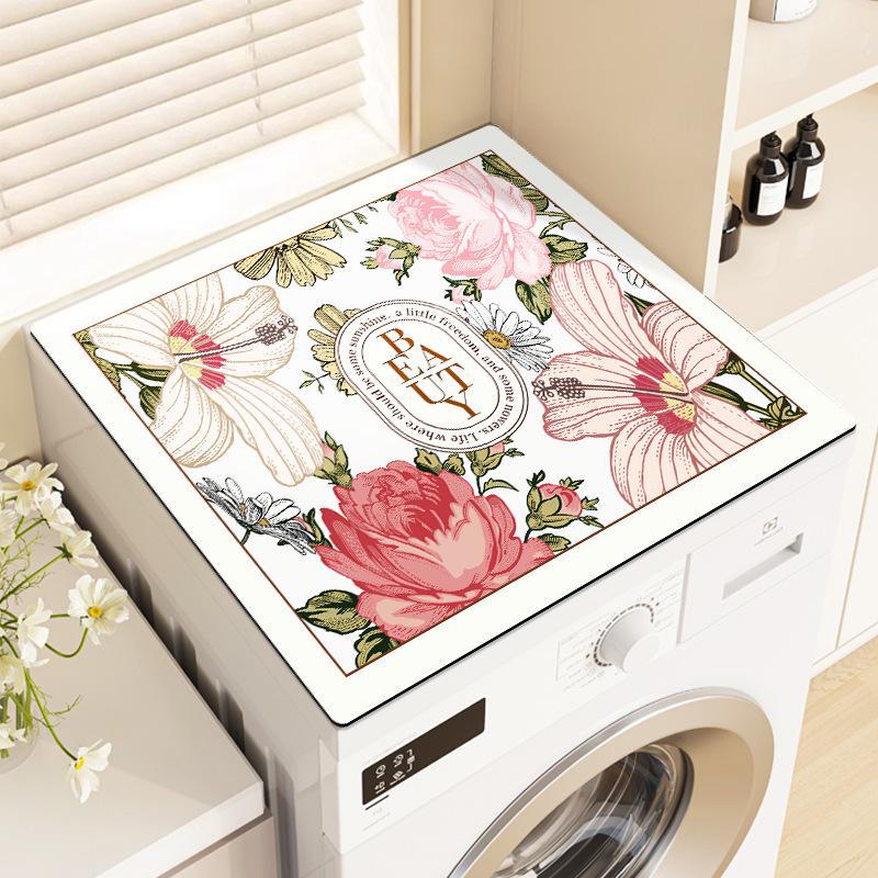 

Flower Drum Washing Machine & Refrigerator Dust Cover - Absorbent, Sunscreen Diatom Mud Bedside Table Cloth.