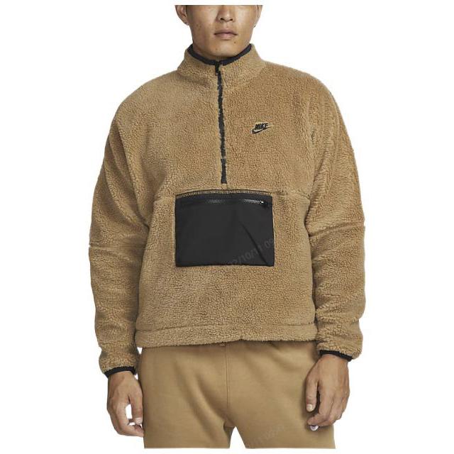 Nike Solid Color Stand Collar Zip Jacket With Embroidered Logo Men Jacket Dark-Fossil-Brown DQ4881-258