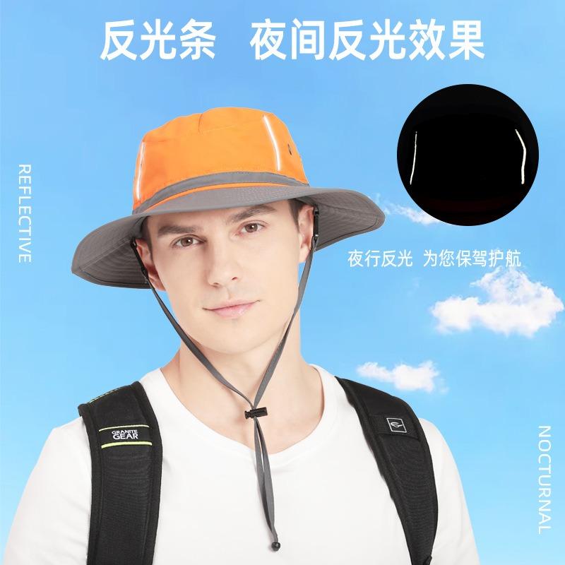 Spring and Summer Visor Hat Female Fisherman Hat Outdoor Mountaineering Light and Thin Big Brim Hat Sun Protection Hat Summer Cool Hat