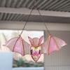 Yousheng Летучая мышь Витражный ловец солнца Полупрозрачное украшение для подвешивания на окно Ручная работа Акриловое настенное искусство Ловец света для Хэллоуина Домашний декор