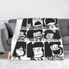 Mafalda's Deken Schattig Kawaii Pluizig Geweldig Warm Plaid voor Beddengoed Lounge Textiel Decor
