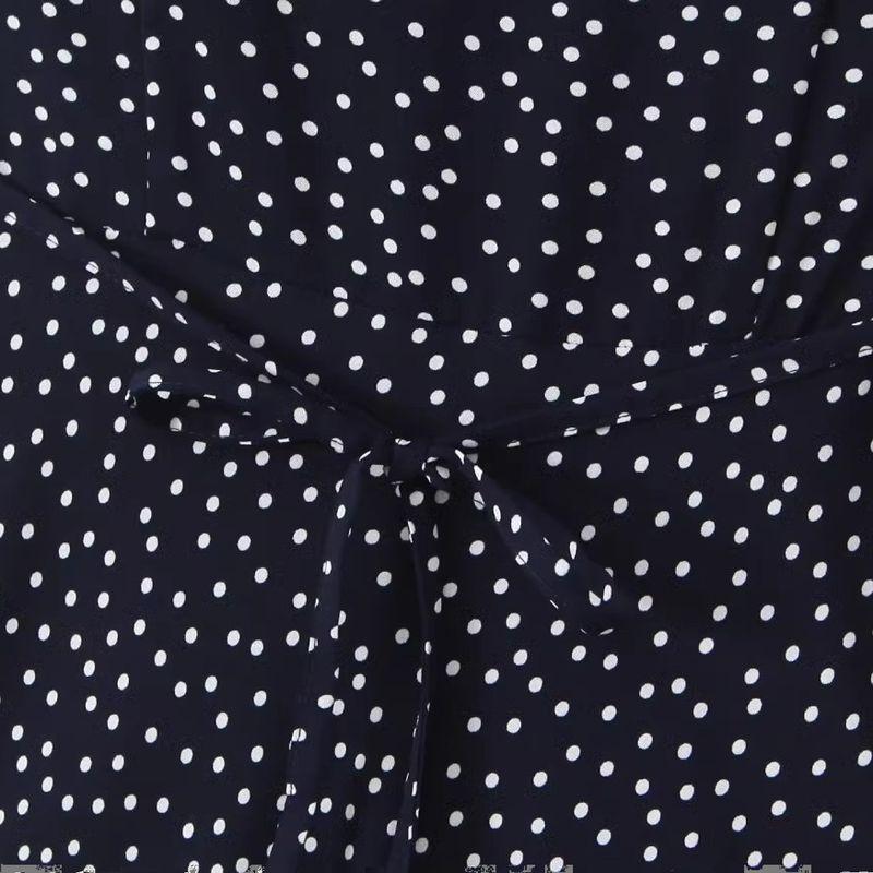 Za Summer New Arrivals Women's Clothing Zr European and American Style V-Neck Waist-Cinching French Lace Patchwork Polka Dot Short-Sleeve Dress