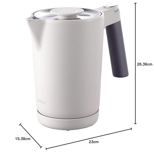 Tiger Thermos (TIGER) Electric Kettle with Temperature Adjustment Function, Water Boiler, Coffee Drip, Stainless Steel, 7Safe+ 1.0L, Prevents Hot Wate