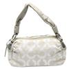 Parker Op Art Lame Shoulder Bag Leather Silverx Gray Women 13507 Used