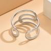 Geometric Lines Adjustable Stainless Steel Open Ring for Women