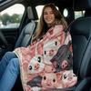 Cute Pig Patterned Fuzzy Blanket , Warm and Comfortable Throw Blanket Sofa Bed Sofa Camping Trip, the Best Gift.