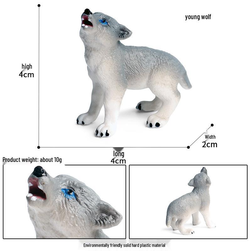 Cross-border Wild Animal Model: Prairie, Brown, Snow, Predator Wolves & Cub Educational Display Toy