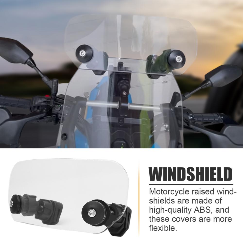 Motorcycle Windscreen Front Windshield Spoiler Motorcycle Windscreen Heightened Clear Flexible Motorbike Wind Screen Deflector