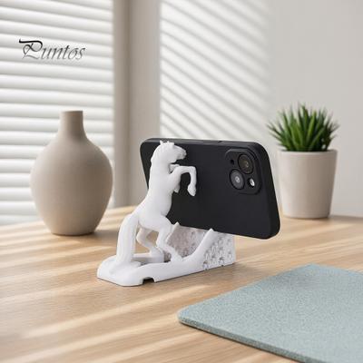 Soporte Estable para Tableta, Soporte Portátil para Teléfono Móvil, Soporte con Diseño de Caballo Impreso en 3D, Decoración de Escritorio con Líneas Suaves, Soporte Práctico