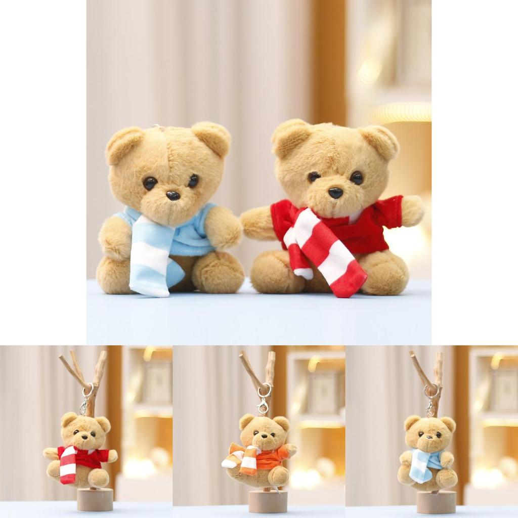 Adorable Plush Toy Scarf Bear Cute Stuffed Animal Doll Gift For Weddings Or Collectibles