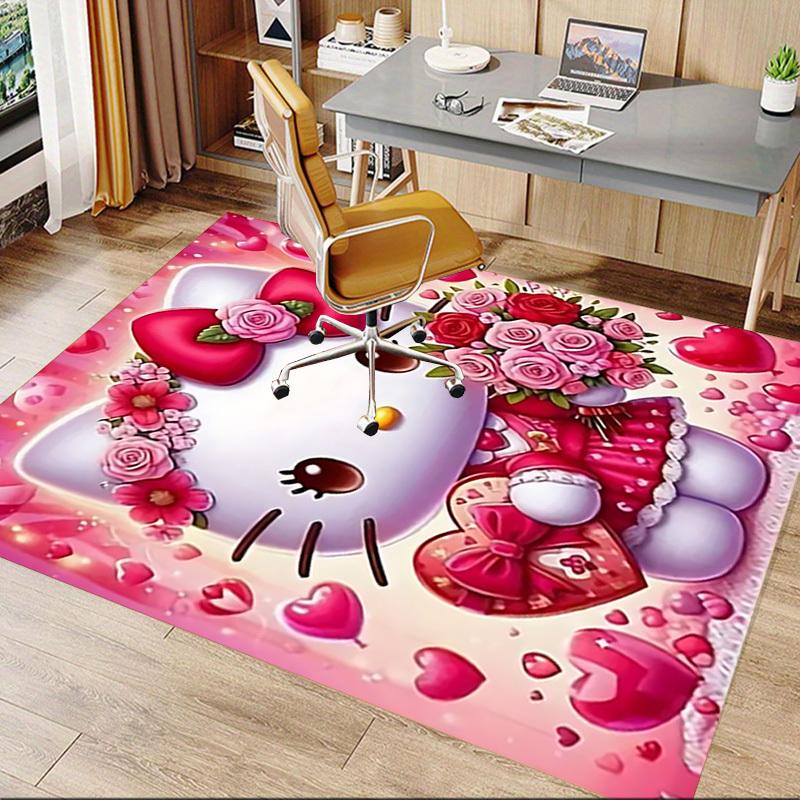1pc Hello Kitty, Flowers Carpet Office Rug Outdoor Mat Home Decor Area Carpet Festival Gift Office desk chair carpet