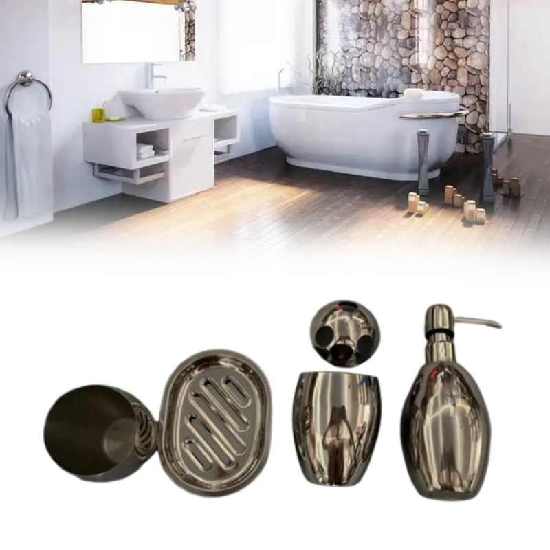 Stainless Bathroom Steel Set Storage Lotion Bottle Washbasin Cup Tool Durable