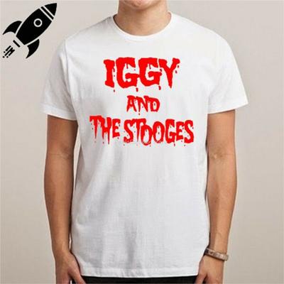 Iggy And The Stooges Rockband Logo Herren Weißes T-Shirt Größe S M L XL 2XL 3XL Lässiges T-Shirt Herren Sommer T-Shirt Marke Oberteile