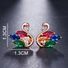 Colorful Cubic Zirconia Long Drop Earrings, Luxury Geometric Crystal Earrings, Elegant Evening Party Jewelry Gift