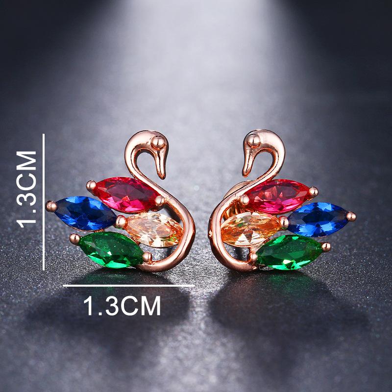 Colorful Cubic Zirconia Long Drop Earrings, Luxury Geometric Crystal Earrings, Elegant Evening Party Jewelry Gift