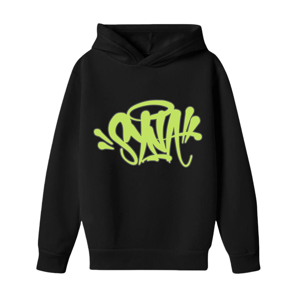 Kinder Langarm Lockerer Pullover Buchstaben-Print Kordelzug Kapuzen-Sweatshirt Set