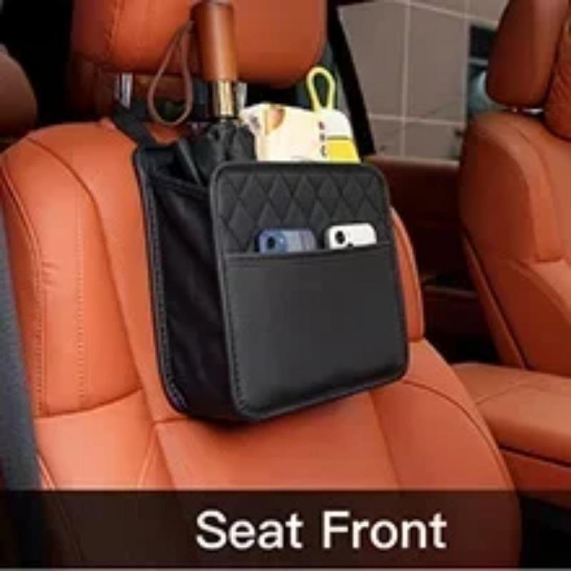 Multi-functional car seat back storage bag Leather storage bag Garbage bag Storage bag Garbage can storage for most models