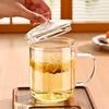 Zhenqi High Borosilicate Glass Tea Mug with Lid, 400ml