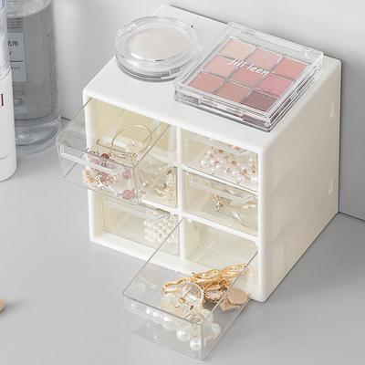 Plastic Opbergkast met 6 Laden Desktop Make-up Bak Doos Sieraden Organizer Slaapkamer Woonkamer Plastic Koffer