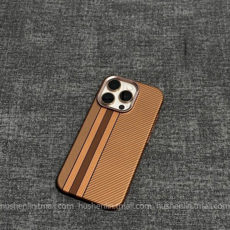Magnetic Carbon Fiber Phone Case IPhone 16 Pro Max 15 With Kevlar Texture Anti-Slip Shockproof Skin