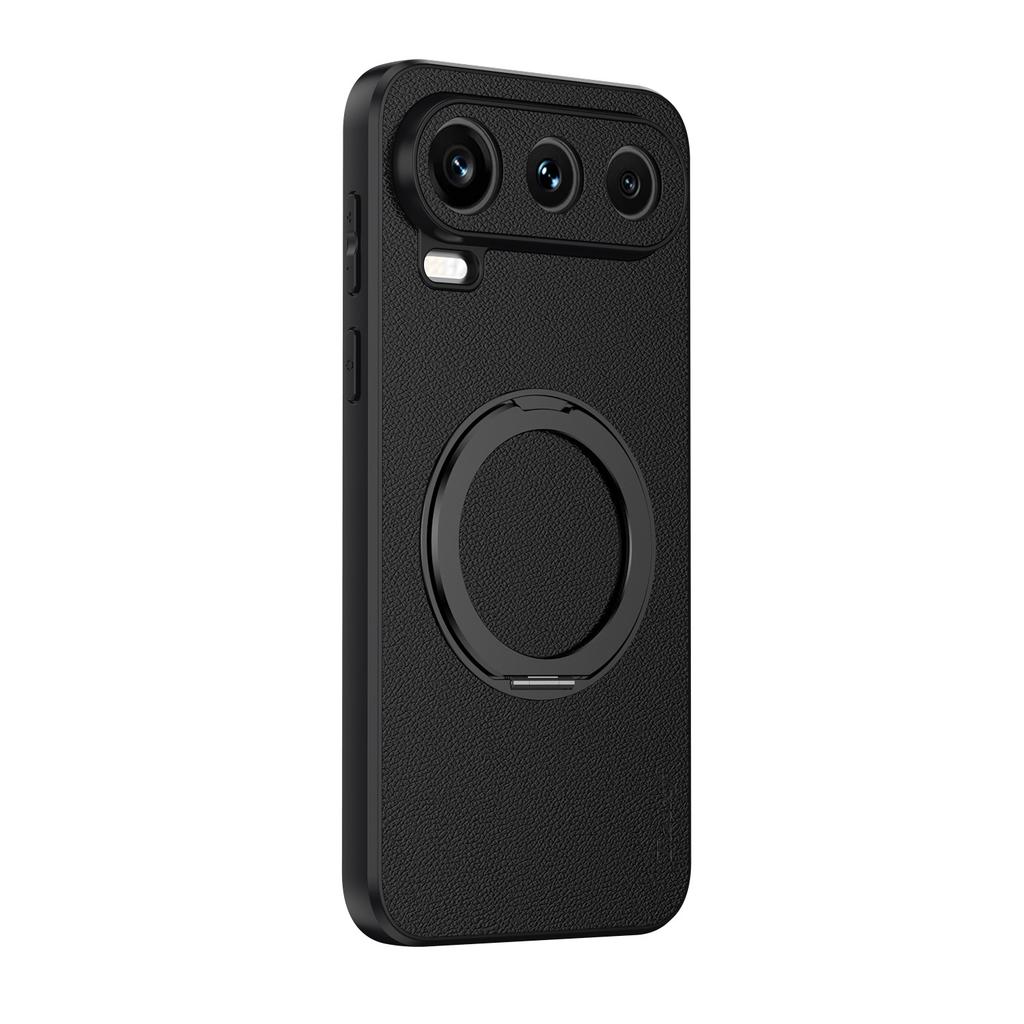 Magnetic suction bracket is suitable for Honor 600pro mobile phone case, high-end plain leather 500pro anti-drop all-inclusive win simple pow